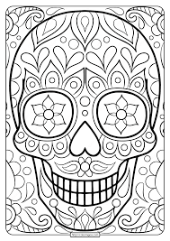 Download this adorable dog printable to delight your child. Free Printable Sugar Skull Coloring Page