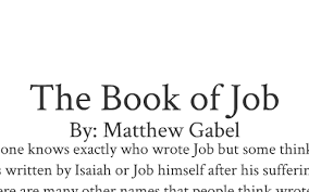 The book of jonah is anonymous. The Book Of Job By Heather Gabel