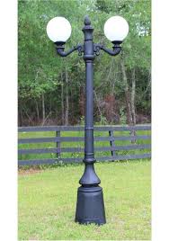 An automatic light sensor switches the unit on when it becomes dark outside. Garden Commercial Pole Light With Two Arms Acorn Or Ball Shades Antique Style Pole Light Light Garden Outdoor Lamp Posts