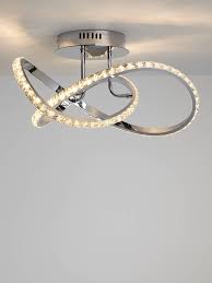 Where flush ceiling lights work best. John Lewis Partners Zephyr Led Crystal Semi Flush Ceiling Light Chrome At John Lewis Partners