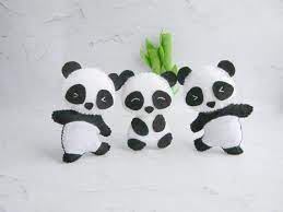 Cute Panda Felt Ornament Panda Bear Toy Panda Theme Nursery Decor Kung Fu Panda Stuffed Panda Bear Panda Stuffed Animal Cake Topper Felt Ornaments Panda Craft Felt Christmas Ornaments