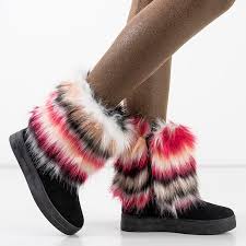 Marell Black Women S Snow Boots With Fur Footwear Black Woman Women S Snow Boots Winter Time Zima Kobieta Woman Winter