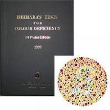 The ishihara color test tests for the most common color vision impairment: Ishihara 38 Plate Color Blindness Test