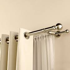 Satin Silver Duo Curtain Pole Double Rod Curtains Curtains Curtain Rods