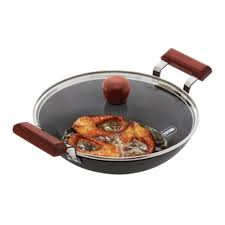 Futura Deep Fry Pans Fish Fry Kadhai 2 5 L With Glass Lid Affk25g Hard Anodized Cookware Deep Fried Fried Fish