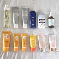Do take note that when apply a spray on sunscreen on your face, close your eyes and stop breathing until application is over as you do not want to inhale the sunscreen ingredients! My Current Rotation Of Sunscreens Skincareflatlays