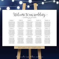 Welcome Seating Chart Editable Diy Template