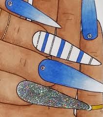 Download or print this amazing coloring page: Nail Art Adult Coloring Book