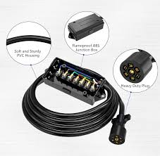 Lowest prices for the best wiring from tow ready. 7 Way Trailer Plug Weatherproof Trailer Wiring Harness 7 Pin Trailer Connector With Junction Box For Rv Trailers Campers Carav Buy Trailer Wiring Harness 7 Pin Trailer Connector 7 Way Trailer Plug Product On Alibaba Com