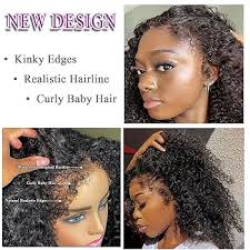 Amazon.com : Uioxvn 13x4 Lace Front Wigs Human Hair Pre Plucked 4C Kinky  Curly Edges Baby Hair HD Transparent Glueless Deep Curly Lace Front Wigs  Human Hair for Black Women Glueless Wigs