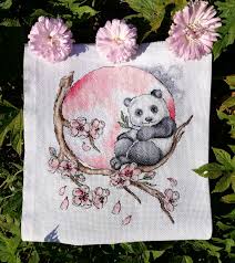 This pattern consists of just two colors, black and white. Cross Stitch Animal Cross Stitch Pattern Pdf Modern Cross Stitch Cross Stitch Panda Cross Stitch Sakura Watercolor Cross Stitch Craft Supplies Tools Printing Printmaking Kromasol Com