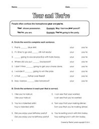 Your and you're are often confused! Homophones Your And You Re By Rachel Lynette Teachers Pay Teachers
