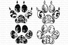 Download Floral Pet Paw Svg Dog Svg Cat Svg Floral Dog Cat Clipart By Doodle Cloud Studio Thehungryjpeg Com