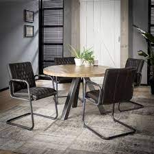 ronde eettafel mangohout 120 of 140 cm metatalen driepoot slechts 459 eetkamertafel ronde eettafel eettafel