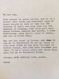 Oscar Wilde Love Letter To Bosie Hand Typed On Vintage Typewriter Oscar Wilde Oscar Wilde Quotes Oscar Wilde Letters