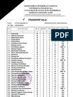 Kemudian langkah berikutnya adalah jumlahkan nilai. Transkrip Nilai Pdf
