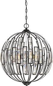 Quoizel Daw2820ek Dawn Crystal Sphere Pendant Lighting 4 Light 400 Watts Earth Black 25 H X 20 W Amazon Com