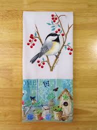 Chickadee Chickadee Kitchen Towel Bird Kitchen Decor Decorative Tea Towels Kitchen Decor Birds Kitchen Decor Etsy