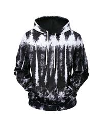Black And White Tie Dye Zip Up Hoodie Tie Dye Print Long Sleeve Hoodie Black 3d85266912 Size M Long Sleeve Hoodie Mens Sweatshirts Hoodie Casual Hoodie