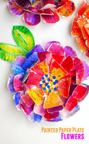 Hyper Colorful Painted Paper Plate Flowers Paper Plate Crafts For Kids Flower Crafts Spring Art Projects Paint a plate with olive green colour for kiwi, lighten up the.