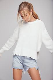 #fashion #urban outfitters #urban streetwear #black jacket #white pullover sweater #inspiration #style #street chic. Olga Pullover Sweater Infinity Pistola Denim