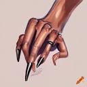 Artistic black woman's hand with long nails on Craiyon