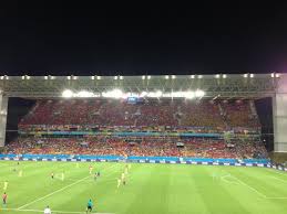 Nadat alle plaatsen zitplaatsen waren geworden, was de werkelijke capaciteit 115.000. Arena Pantanal Stadion In Cuiaba Mt