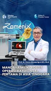 Mandaya Royal Hospital Puri kembali mencatat sejarah dalam dunia medis  sebagai rumah sakit pertama di Asia Tenggara yang menghadirkan robot  operasi batu ginjal berbasis kecerdasan buatan (AI). Teknologi mutakhir ini  memungkinkan penghancuran