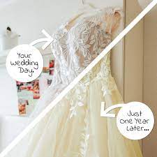 Authorized retailer & dealer offering wedding gown preservation services when your gown arrives at the wedding gown preservation facility it is given a unique serial number and a full thorough inspection for best time to preserve is when your wedding is completed, your kit never expires. Yellowed Wedding Dress Cleaning Weddinggownpreservationkit Com