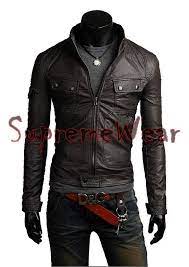 Handmade New Men Superb Strap Pocket Slim Fit Leather Jacket Men Leather Jacket Leather Jacket F Leather Jacket Men Mens Leather Bomber Jacket Leather Jacket