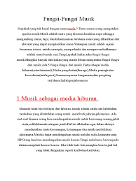 Menurut tim kemdikbud (2017, hlm. 5 Fungsi Musik