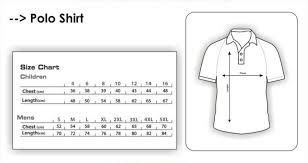 Mens Polo T Shirts Measurement Chart