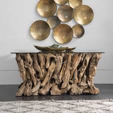 Teak Root Console Table 2 Cartons Uttermost In 2020 Teak Root Console Root Console Dramatic Table