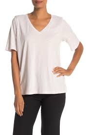 eileen fisher organic cotton v neck slub t shirt hautelook