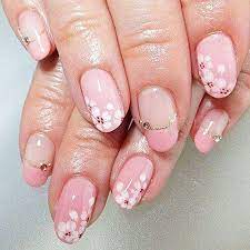 sakura inspired nails love it holiday nails gel manicure designs cherry blossom nails