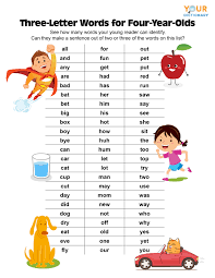 We need to learn it, as it is the basis of the whole language and it will help you when it comes to understand its speakers and with your pronunciation. Three Letter Words For 4 Year Olds
