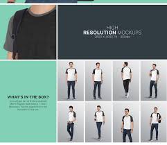 Download Men S Raglan T Shirt Mockup Set In Apparel Mockups On Yellow Images Creative Store