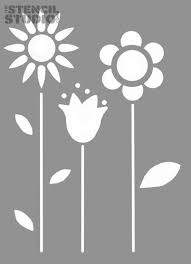 Funky Flowers Stencil Flower Stencil Stencil Decor Wall Stencil Designs