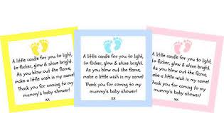 A homemade baby gift is a wonderful way to show off your creativity and love for your baby. Baby Shower Candle Labels Tags Favour Thank You Gifts Boy Girl Ebay