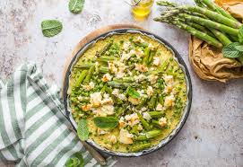 Completate con erbe aromatiche, un. Pizza Di Riso Con Asparagi Piselli E Feta Casa Di Vita