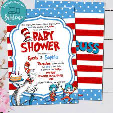 Editable Dr Seuss Baby Shower Invitation Digital File Bobotemp Dr Seuss Baby Shower Dr Seuss Baby Shower Invitations Seuss Baby Shower