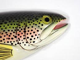 Rainbow jumping trout fish metal sign 22 inches big wall art fishing valentines fathers day gift present husband wife dad salmon grandpa. Lx Hand Painted Rainbow Trout Wall Mount Decor Plaque Game Fish Replica 18 Star