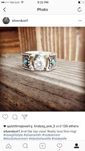 Western Ring Silver Dust Annie Wangsgard Turquoise Wedding Rings Western Engagement Rings Western Wedding Rings