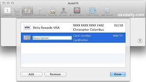 Check spelling or type a new query. Store Credit Cards Securely In Safari Autofill On Mac Osxdaily