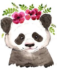 Panda Print Watercolor Painting Panda Portret Animal Wall Decor Panda Art Cute Panda Poster Animal N Panda Art Animal Nursery Art Nursery Art Prints