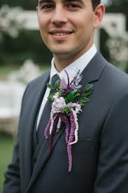 Lavender & Lilac Boutonnière: Dried Flowers, Rustic Wedding