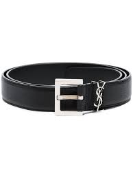 Saint Laurent Black Ysl Logo Leather Belt Belt Mens Belts Saint Laurent