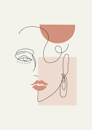 The print has a white border that nicely frames the design. Abstract Face Line Novocom Top