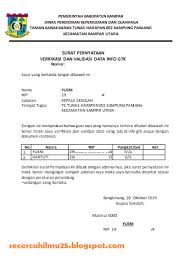 Format Surat Pernyataan Verifikasi Dan Validasi Info Gtk Dari Kepala Sekolah Secercah Ilmu