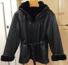 Wilsons Leather Jacket Coat Hoodie Faux Fur Lined Belted Women S Size L Large Hoodie Coat Wilsons Leather Jacket Wilsons Leather